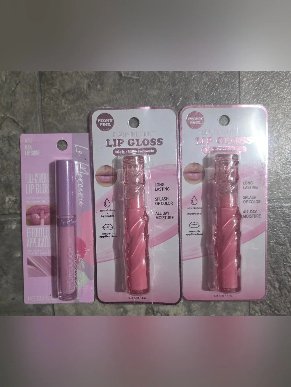 2 x Beauty Intuition Peony Pink Lip Gloss & LeMercerie #723 Max Lip Shine BNIB